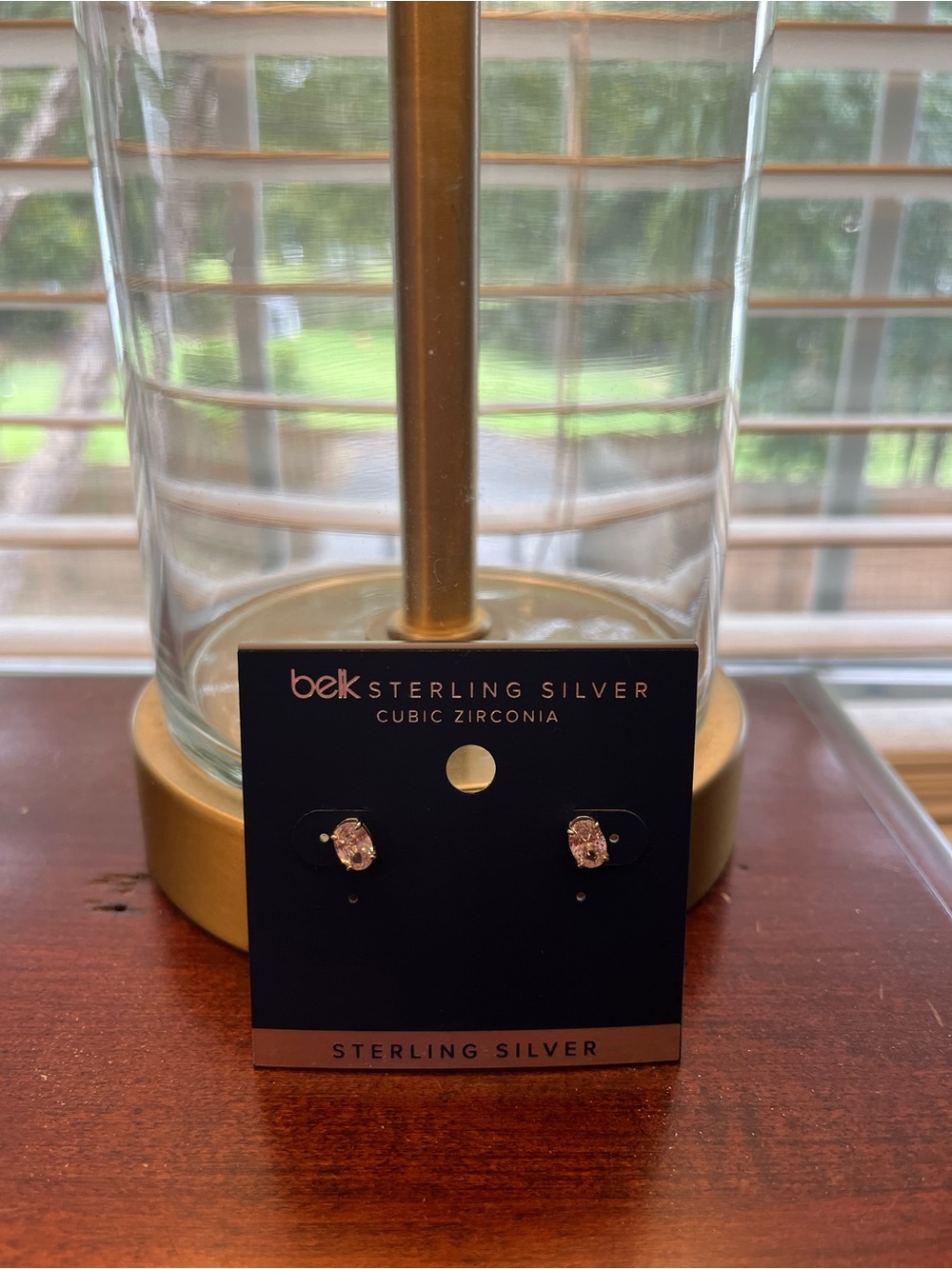 belk Sterling Silver Cubic Zirconia Oval Stud Earrings